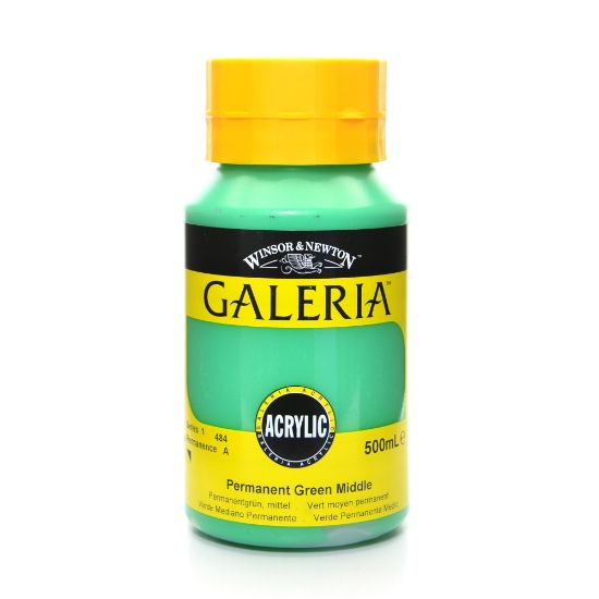 Picture of Winsor & Newton Galeria Flow Formula Acrylic Colors, 500 mL, Permanent Green Middle, 484