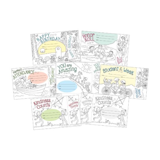 Picture of Barker Creek Color Me! Awards And Bookmarks Sets, Variety Pack