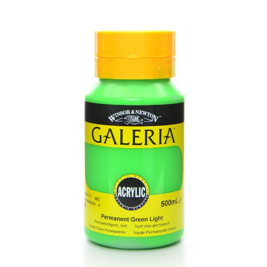 Picture of Winsor & Newton Galeria Flow Formula Acrylic Colors, 500 mL, Permanent Green Light, 483