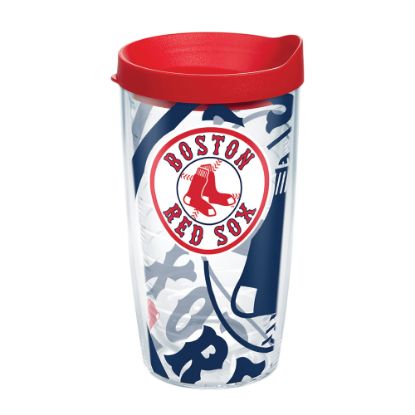 Picture of Tervis Genuine MLB Tumbler With Lid, Boston Red Sox, 16 Oz, Clear