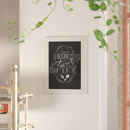 Picture of Flash Furniture Canterbury Wall Mount Magnetic Chalkboard Sign, 18in x 24in, Solid White