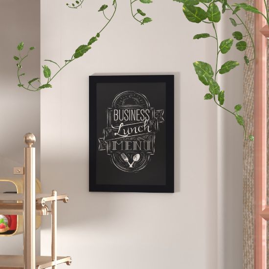 Picture of Flash Furniture Canterbury Wall Mount Magnetic Chalkboard Sign, 18in x 24in, Black