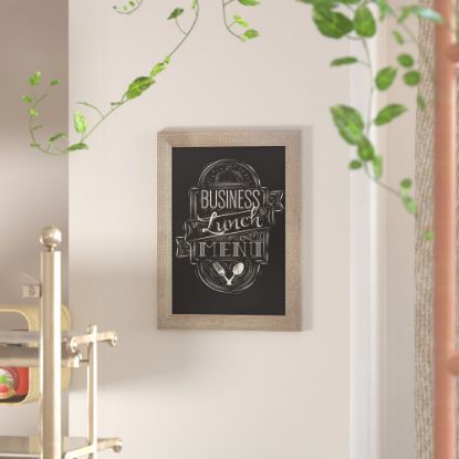 Picture of Flash Furniture Canterbury Wall Mount Magnetic Chalkboard Sign, 18in x 24in, Weathered Brown