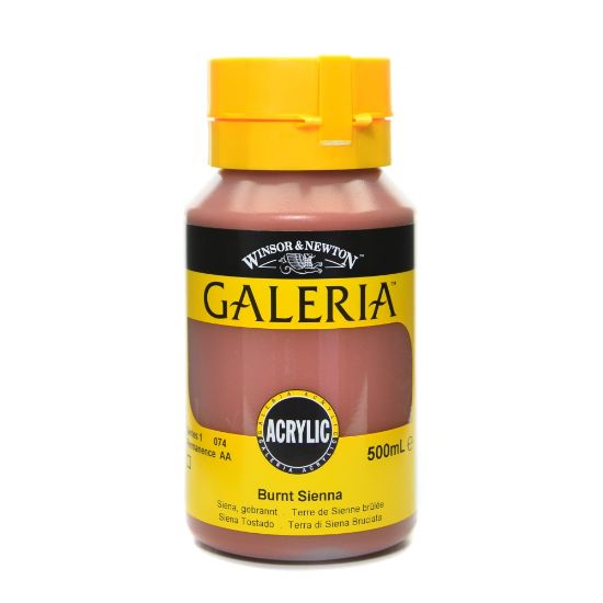 Picture of Winsor & Newton Galeria Flow Formula Acrylic Colors, 500 mL, Burnt Sienna, 74