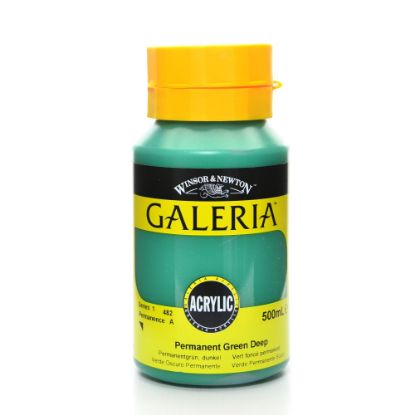 Picture of Winsor & Newton Galeria Flow Formula Acrylic Colors, 500 mL, Permanent Green Deep, 482