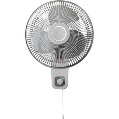 Picture of Lasko M12900 Wall Mount Fan - 12in Diameter - 3 Speed - Quiet, Oscillating, Adjustable Tilt Head, Durable - Gray