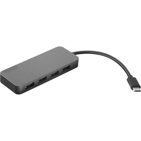 Picture of Lenovo USB-C to 4 Port USB-A Hub - USB Type C - External - 4 USB Port(s) - 4 USB 3.0 Port(s)