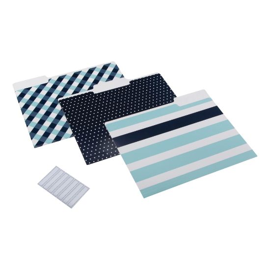 Picture of Realspace File Folders, Letter Size, Blue/Navy/White, Pack Of 6