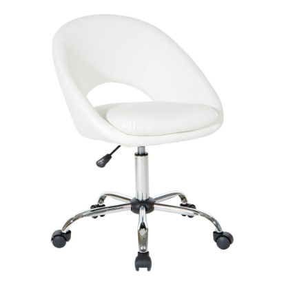 Picture of Office Star Milo Mid-Back Office Chair, White/Chrome