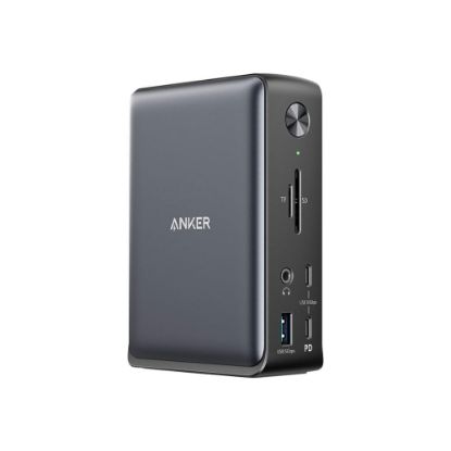 Picture of ANKER 575 USB-C Docking Station (13-in-1) - for Notebook/Desktop PC/Smartphone/Monitor/Keyboard/Mouse - Memory Card Reader - SD, microSD - 85 W - USB Type C - 3 Displays Supported - Full HD, QHD, 4K - 1920 x 1080, 2560 x 1440, 3840 x 2160