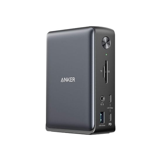 Picture of ANKER 575 USB-C Docking Station (13-in-1) - for Notebook/Desktop PC/Smartphone/Monitor/Keyboard/Mouse - Memory Card Reader - SD, microSD - 85 W - USB Type C - 3 Displays Supported - Full HD, QHD, 4K - 1920 x 1080, 2560 x 1440, 3840 x 2160