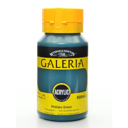 Picture of Winsor & Newton Galeria Flow Formula Acrylic Colors, 500 mL, Phthalo Green, 522