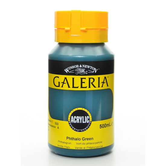 Picture of Winsor & Newton Galeria Flow Formula Acrylic Colors, 500 mL, Phthalo Green, 522