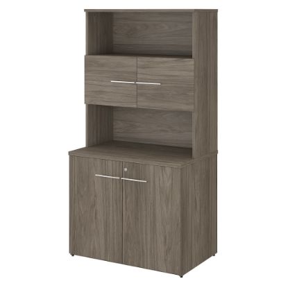 Picture of Bush Business Furniture Office 500 36inW Tall Storage Cabinet With Doors And Shelves, Modern Hickory, Standard Delivery