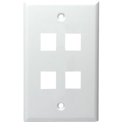 Picture of DataComm 20-3004-WH Keystone Faceplate - 4 x Socket(s) - White