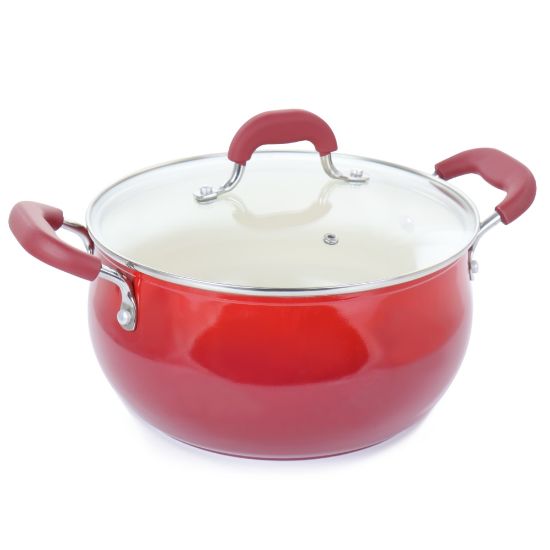 Picture of Oster Corbett 5.4 Qt Non-Stick Aluminum Dutch Oven, Red