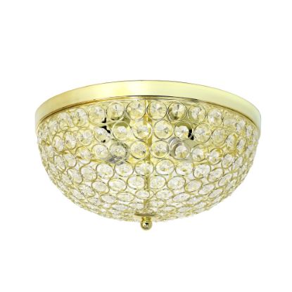 Picture of Elegant Designs 2-Light Flush-Mounted Ceiling Light, Gold/Crystal