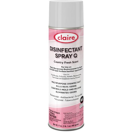 Picture of Claire Multipurpose Disinfectant Spray - Ready-To-Use - Spray - 17 fl oz (0.5 quart) - Country Fresh Scent - 12 / Carton - Pink