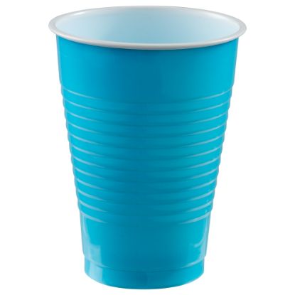 Picture of Amscan 436811 Plastic Cups, 12 Oz, Caribbean Blue, 50 Cups Per Pack, Case Of 3 Packs