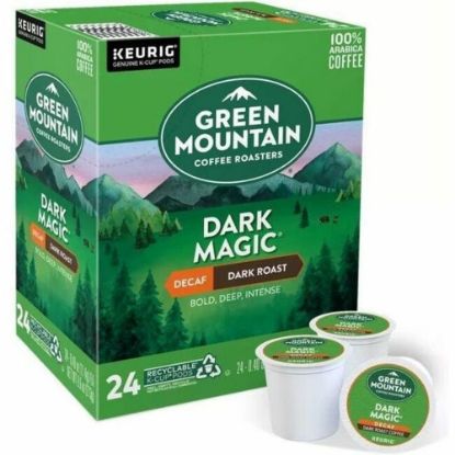 Picture of Green Mountain Coffee Single-Serve Coffee K-Cup Pods, Extra Bold, Decaffeinated, Dark Magic, Carton Of 24