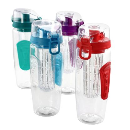 Picture of Gibson Home Rockland Hydration Water Bottles, 32 Oz, Assorted Colors, Set Of 4 Bottles