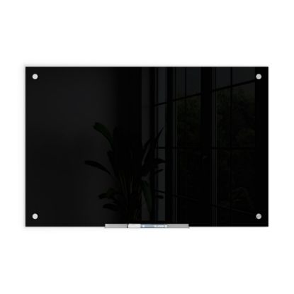 Picture of U Brands Glass Non-Magnetic Dry-Erase Board, 36in X 24in, Black Surface, Frameless, Actual Size 35in X 23in (170U00-01)