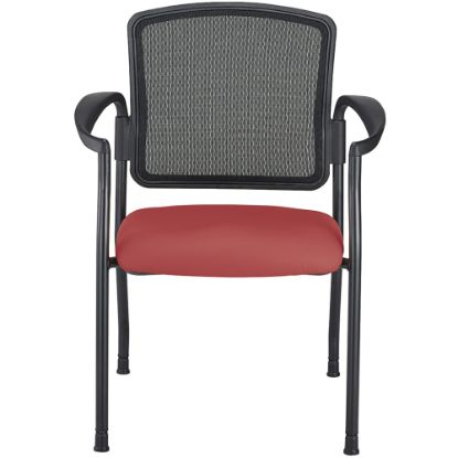 Picture of WorkPro Spectrum Series Mesh/Vinyl Stacking Guest Chair With Antimicrobial Protection, With Arms, Red, Set Of 2 Chairs, BIFMA Compliant