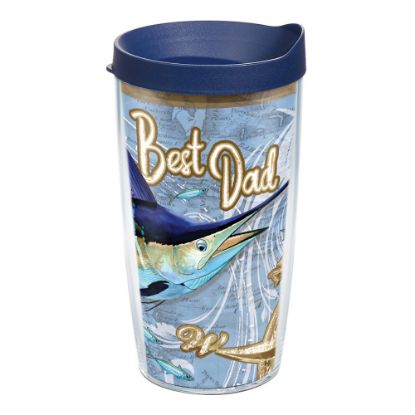 Picture of Tervis Guy Harvey Best Dad Nautical Tumbler With Lid, 16 Oz, Clear