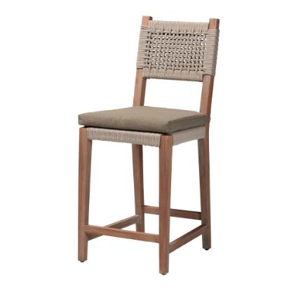 Picture of bali & pari Heyna Counter Stool, Gray/Natural Brown