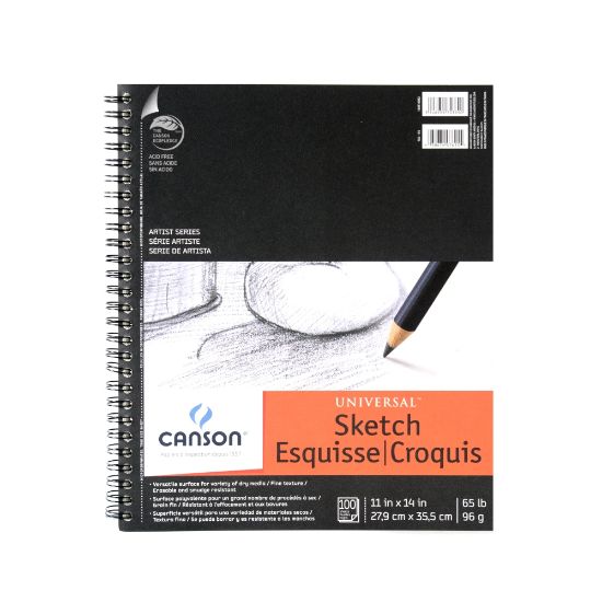 Picture of Canson Universal Heavyweight Sketch Pads, 11in x 14in, 100% Recycled, 100 Sheets Per Pad, Pack Of 2 Pads