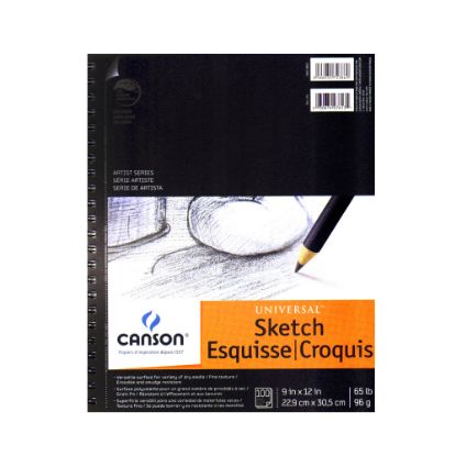 Picture of Canson Universal Heavyweight Sketch Pads, 9in x 12in, 100% Recycled, 100 Sheets Per Pad, Pack Of 2 Pads