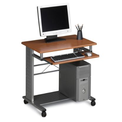 Picture of Eastwinds Empire Mobile PC Workstation, 29-3/4inH x 23-1/2inW x 29-3/4inD, Medium Cherry/Metallic Gray