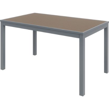 Picture of KFI Studios Eveleen Rectangle Outdoor Patio Table, 29inH x 32inW x 55inD, Silver/Mocha