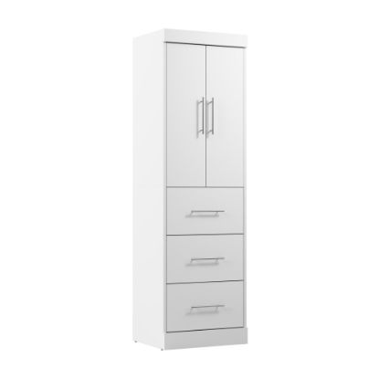 Picture of Bestar Nebula 25inW Wardrobe With 3 Drawers, White