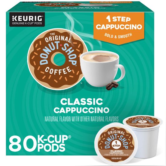 Picture of The Original Donut Shop Coffee K-Cup Pods, Classic Cappuccino, 20 Pods Per Box, Set Of 4 Boxes