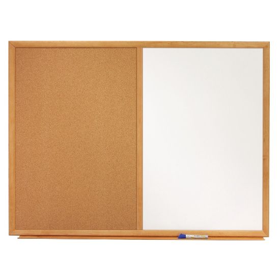 Picture of Quartet Non-Magnetic Melamine Dry-Erase/Bulletin Board, 36in x 48in, Oak Wood Frame