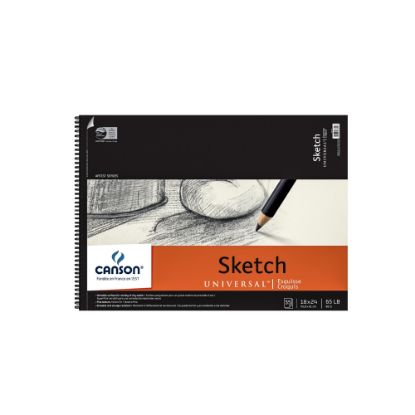 Picture of Canson Universal Heavyweight Sketch Pads, 18in x 24in, 100% Recycled, 30 Sheets Per Pad, Pack Of 2 Pads