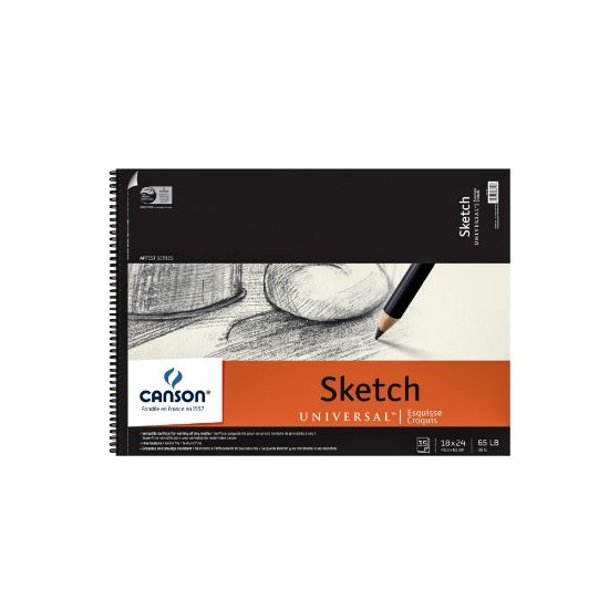 Picture of Canson Universal Heavyweight Sketch Pads, 18in x 24in, 100% Recycled, 30 Sheets Per Pad, Pack Of 2 Pads