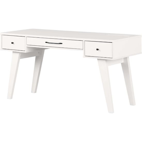 Picture of South Shore Helsy 60inW Computer Desk With Power Bar, Pure White