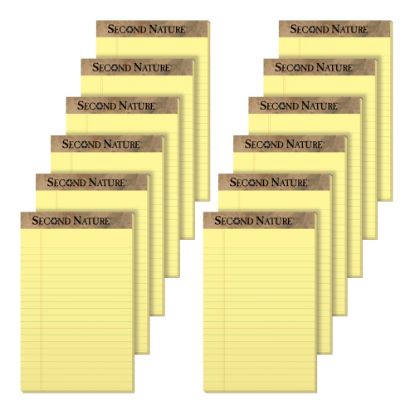 Picture of TOPS Second Nature 30% Recycled Writing Pads, 5in x 8in, Legal Ruled, 50 Sheets, Canary, Pack Of 12 Pads