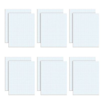 Picture of TOPS Quadrille Pad, 8 1/2in x 11in, Quad Ruled, White, 50 Sheets Per Pad, Pack Of 12 Pads