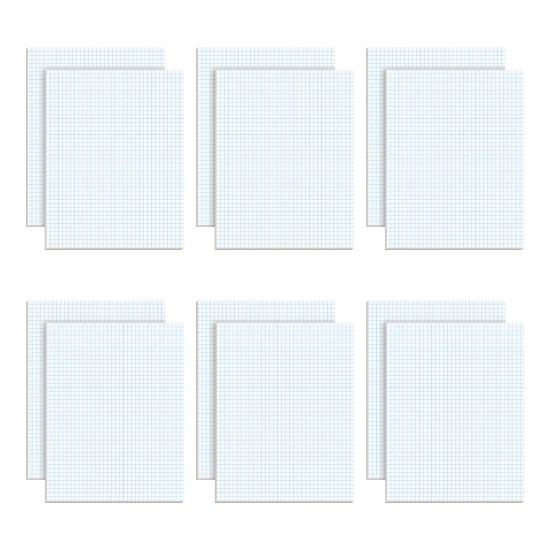 Picture of TOPS Quadrille Pad, 8 1/2in x 11in, Quad Ruled, White, 50 Sheets Per Pad, Pack Of 12 Pads