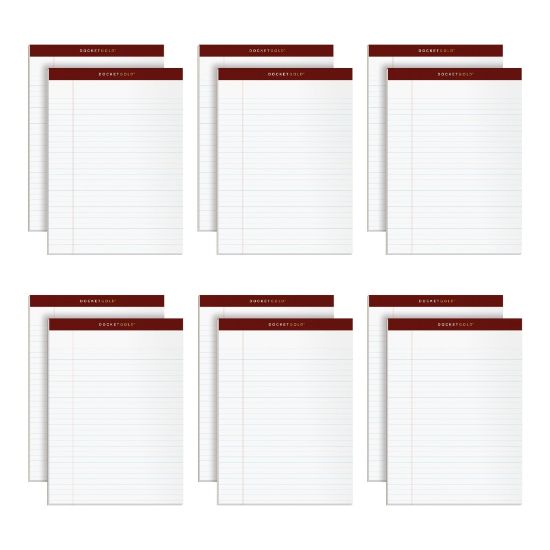 Picture of TOPS Docket Gold Premium Writing Pads, 8 1/2in x 11 3/4in, Legal Ruled, 50 Sheets, White, Pack Of 12 Pads