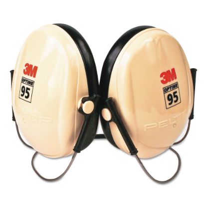 Picture of PELTOR Optime 95 Earmuff, 21 dB NRR, White/Black, Behind the Head