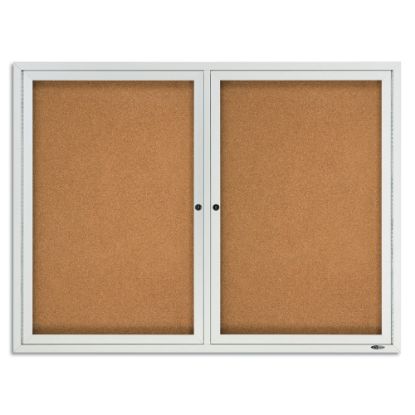 Picture of Quartet Classic Enclosed Cork Bulletin Board, 48in x 36in, Aluminum Frame With Silver Finish