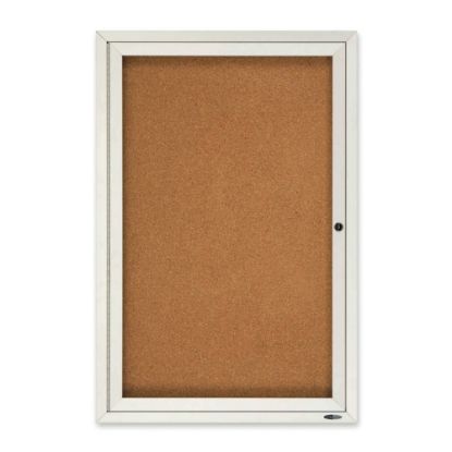 Picture of Quartet Classic Enclosed Cork Bulletin Board, 36in x 24in, Aluminum Frame With Silver Finish