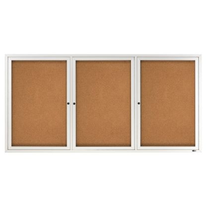 Picture of Quartet Classic Enclosed Cork Bulletin Board, 36in x 72in, Aluminum Frame With Silver Finish