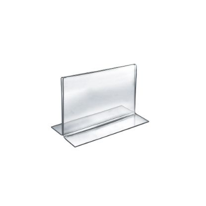 Picture of Azar Displays Double-Foot Acrylic Sign Holders, 5 1/2in x 7in, Clear, Pack Of 10