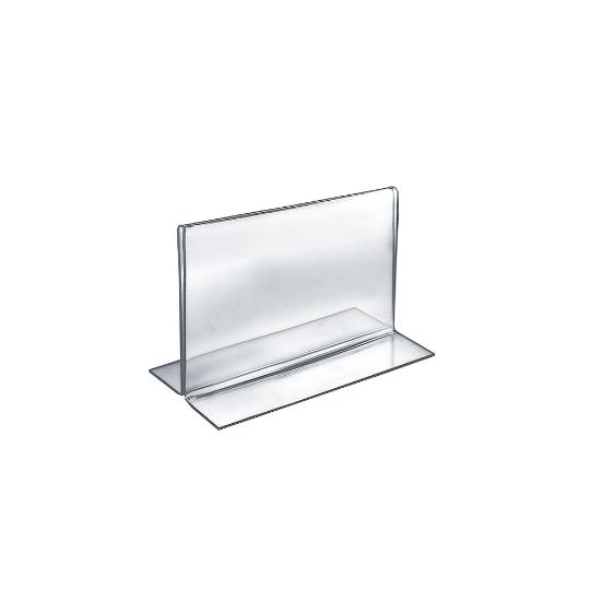 Picture of Azar Displays Double-Foot Acrylic Sign Holders, 5 1/2in x 7in, Clear, Pack Of 10