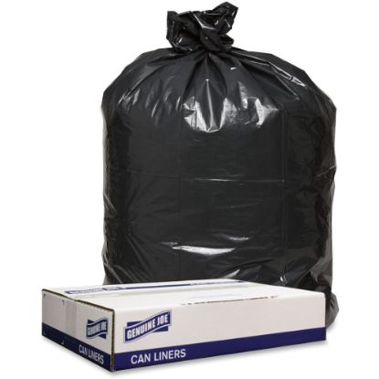 Picture of Genuine Joe Trash Bags, 47inH x 43inW, 70% Recycled, Black, 100 Bags